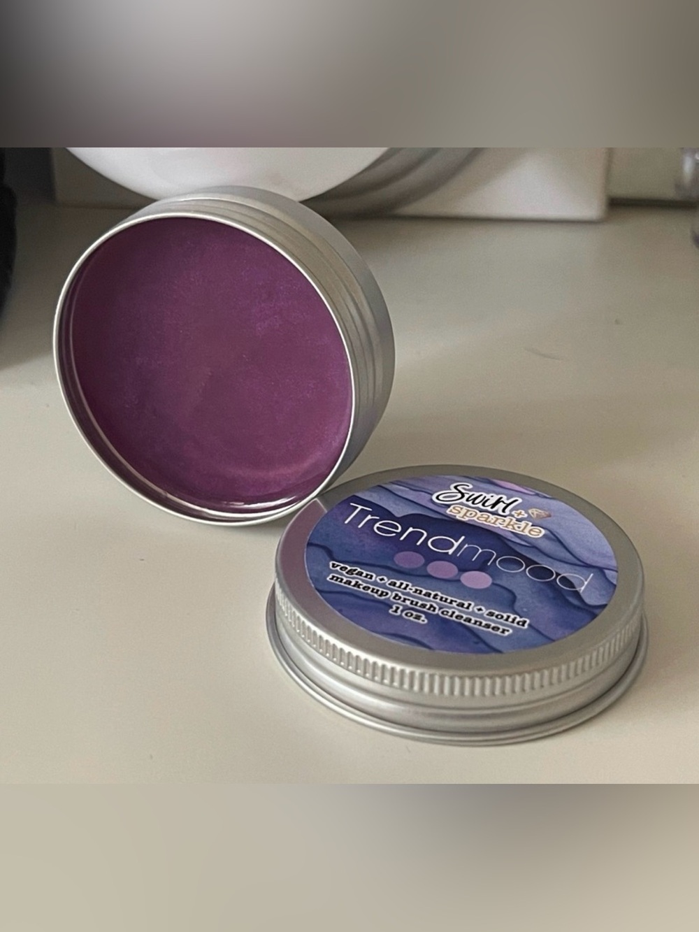 Swirl+Sparkle Trendmood Purple Solid Makeup Brush Cleanser Toasted Marshmallow
